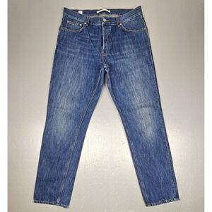 Norse Projects Jeans Mens 34x31 Regular Fit Button Fly Blue‎ Denim Made in Italy